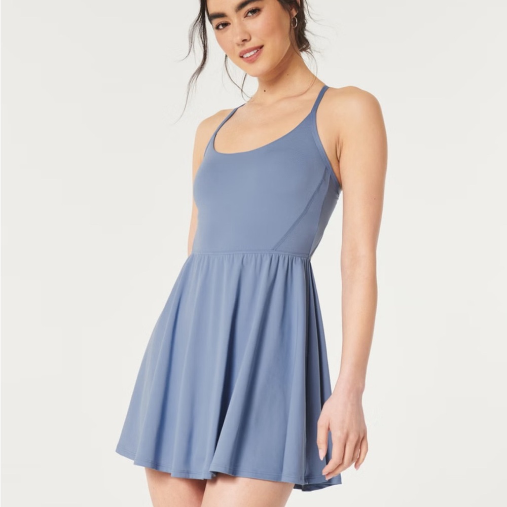 Aerie Blue Spaghetti Strap Backless Sundress